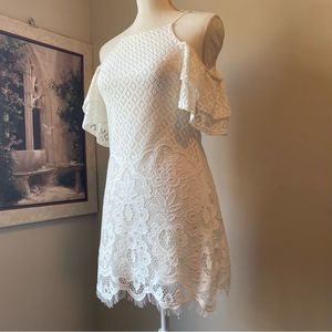 Speechless Lace Mini Dress w/ Drop Shoulders